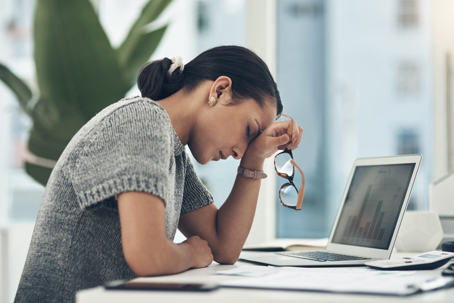 stressed employee in an office