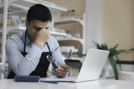 troubled retail employee