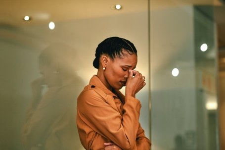 troubled employee in an office