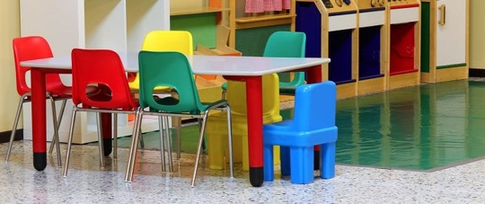 Chairs in a children's classroom